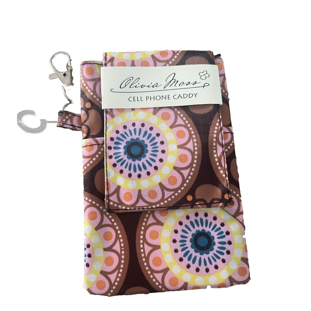 NEW Olivia Moss CELL PHONE POUCH CADDY Colorful Medallion Print